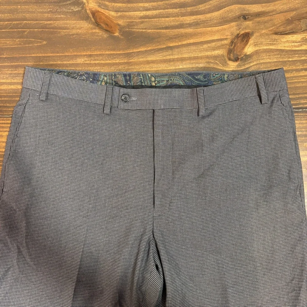 Lauren Ralph‎ Lauren Mens Dress Pants 36x32 Grey Micro Houndstooth Flat Front